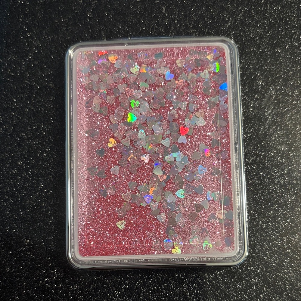 Pink glittery pocket mirror